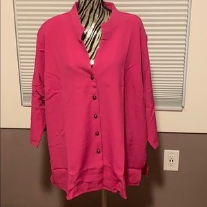 Susan Graver Mandarin collar top